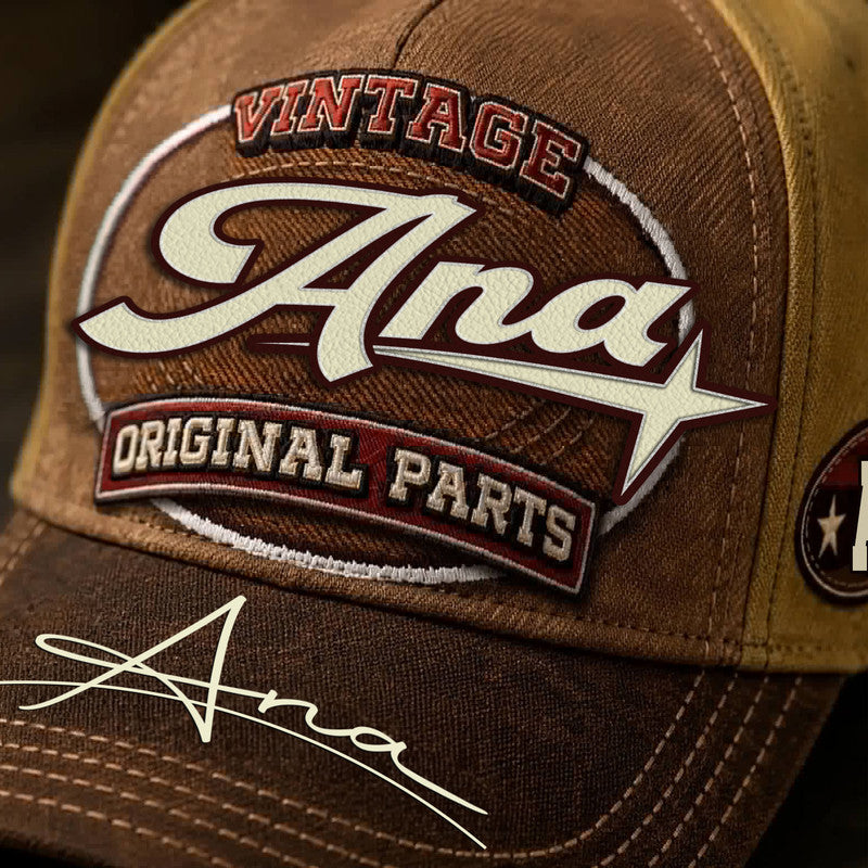 ANA TC02 HH79  Personalized Name Baseball Cap, Vintage Retro Hat, Custom Gift for Him & Her