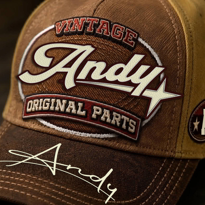ANDY TC02 HH79  Personalized Name Baseball Cap, Vintage Retro Hat, Custom Gift for Him & Her