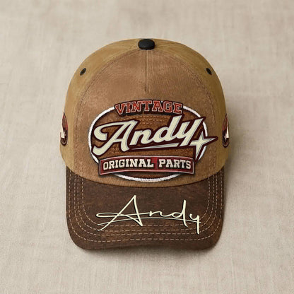 ANDY TC02 HH79  Personalized Name Baseball Cap, Vintage Retro Hat, Custom Gift for Him & Her