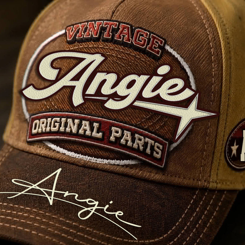 ANGIE TC02 HH79  Personalized Name Baseball Cap, Vintage Retro Hat, Custom Gift for Him & Her