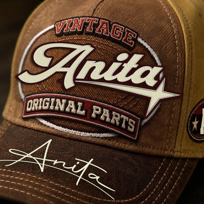 ANITA TC02 HH79  Personalized Name Baseball Cap, Vintage Retro Hat, Custom Gift for Him & Her