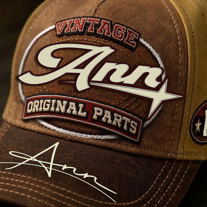 ANN TC02 HH79  Personalized Name Baseball Cap, Vintage Retro Hat, Custom Gift for Him & Her