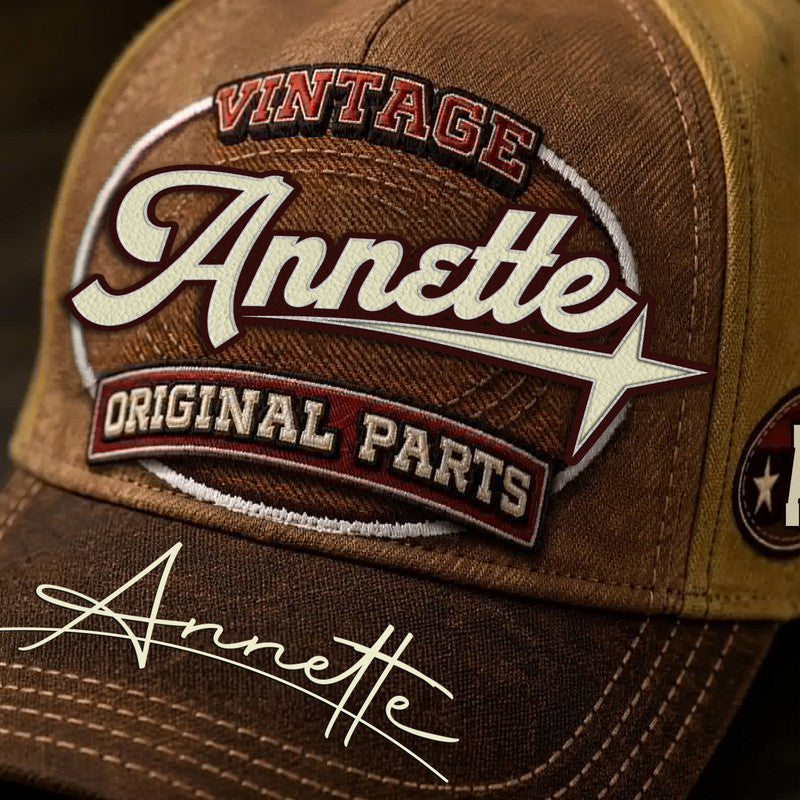 ANNETTE TC02 HH79  Personalized Name Baseball Cap, Vintage Retro Hat, Custom Gift for Him & Her