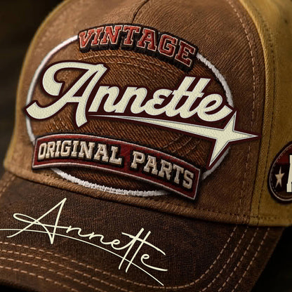 ANNETTE TC02 HH79  Personalized Name Baseball Cap, Vintage Retro Hat, Custom Gift for Him & Her
