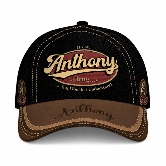 ANTHONY  TC06 HH79 Personalized Distressed Baseball Cap, Custom Retro Trucker Hat, Statement Dad Cap
