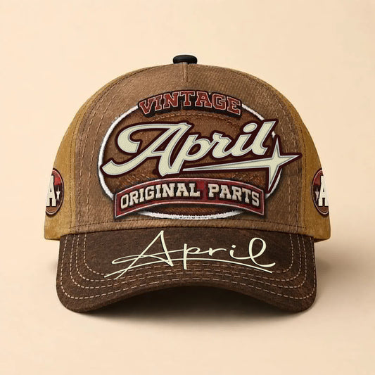 APRIL TC02 HH79  Personalized Name Baseball Cap, Vintage Retro Hat, Custom Gift for Him & Her