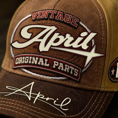 APRIL TC02 HH79  Personalized Name Baseball Cap, Vintage Retro Hat, Custom Gift for Him & Her