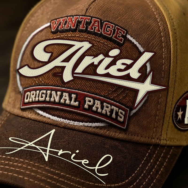 ARIEL TC02 HH79  Personalized Name Baseball Cap, Vintage Retro Hat, Custom Gift for Him & Her