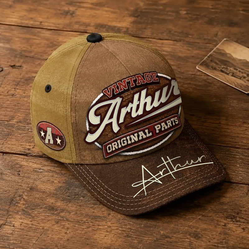ARTHUR TC02 HH79  Personalized Name Baseball Cap, Vintage Retro Hat, Custom Gift for Him & Her
