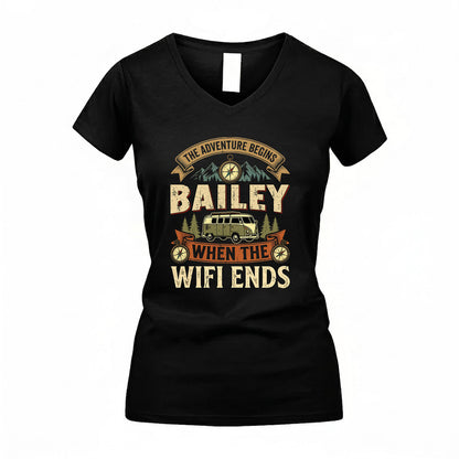 BAILEY TT898-K6-229 – Personalized Funny Camping Quote Apparel “The Adventure Begins When The WiFi Ends”