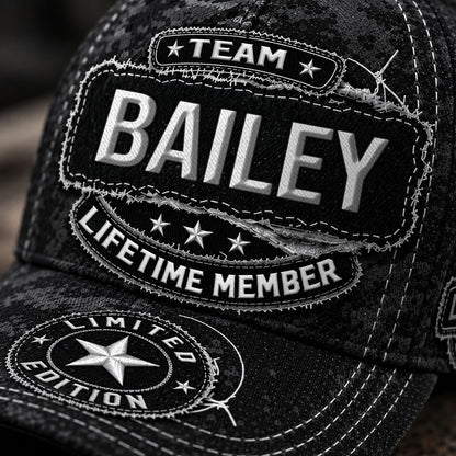 BAILEY TC03 HH79  Personalized Black Camo Baseball Cap, Custom Name Family Hat