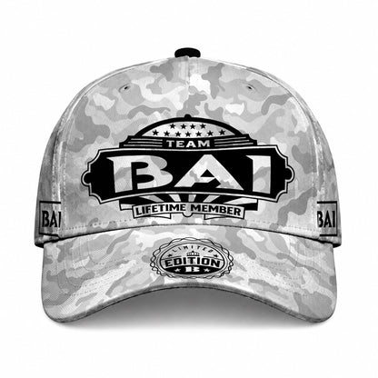 BAI TC01 HH79 Team Your Name Hat, Personalized Camo Baseball Cap, Custom Family Gift, Gift for Him Her
