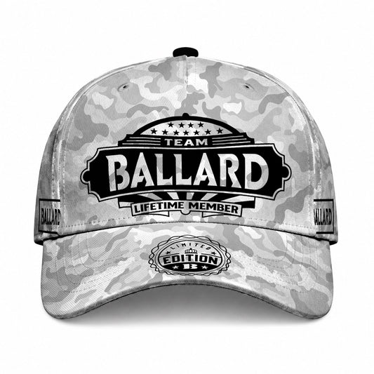 BALLARD TC01 HH79 Team Your Name Hat, Personalized Camo Baseball Cap, Custom Family Gift, Gift for Him Her