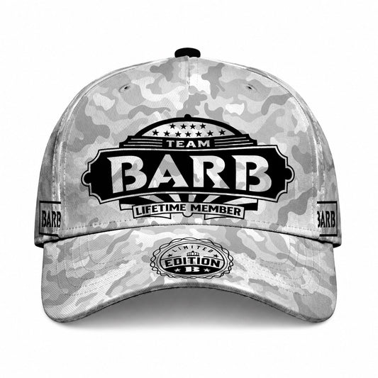 BARB TC01 HH79 Team Your Name Hat, Personalized Camo Baseball Cap, Custom Family Gift, Gift for Him Her