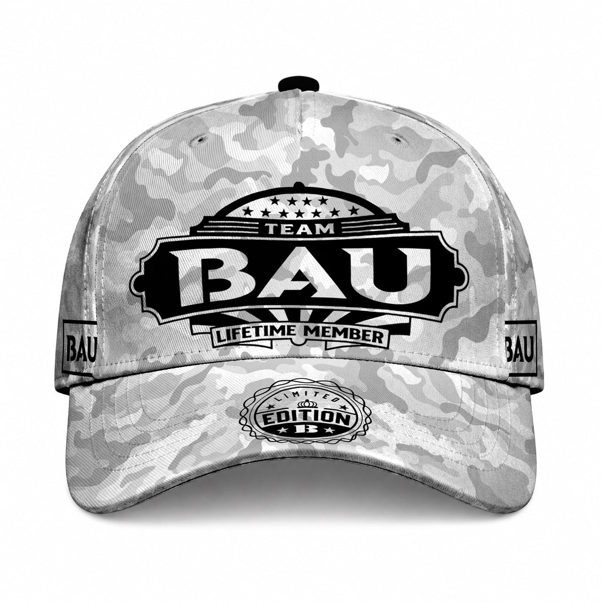 BAU TC01 HH79 Team Your Name Hat, Personalized Camo Baseball Cap, Custom Family Gift, Gift for Him Her