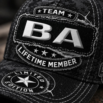BA TC03 HH79  Personalized Black Camo Baseball Cap, Custom Name Family Hat