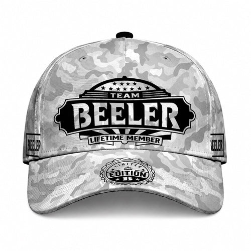 BEELER TC01 HH79 Team Your Name Hat, Personalized Camo Baseball Cap, Custom Family Gift, Gift for Him Her