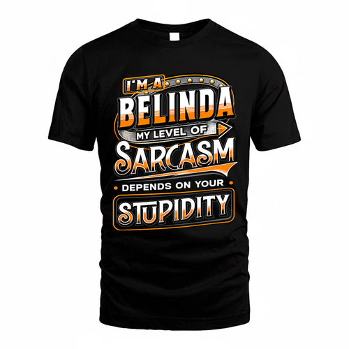 BELINDA TT88-K6-229 – Personalized Funny Sarcasm Apparel "My Level Of Sarcasm Depends On Your Stupidity"