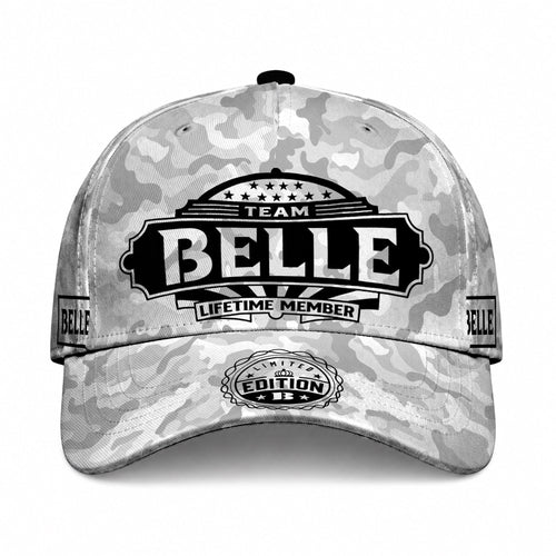 BELLE TC01 HH79 Team Your Name Hat, Personalized Camo Baseball Cap, Custom Family Gift, Gift for Him Her
