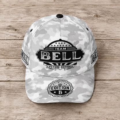 BELL TC01 HH79 Team Your Name Hat, Personalized Camo Baseball Cap, Custom Family Gift, Gift for Him Her