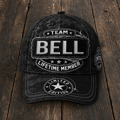 BELL TC03 HH79  Personalized Black Camo Baseball Cap, Custom Name Family Hat