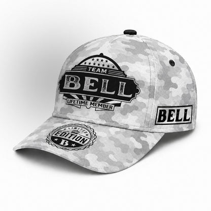 BELL TC01 HH79 Team Your Name Hat, Personalized Camo Baseball Cap, Custom Family Gift, Gift for Him Her