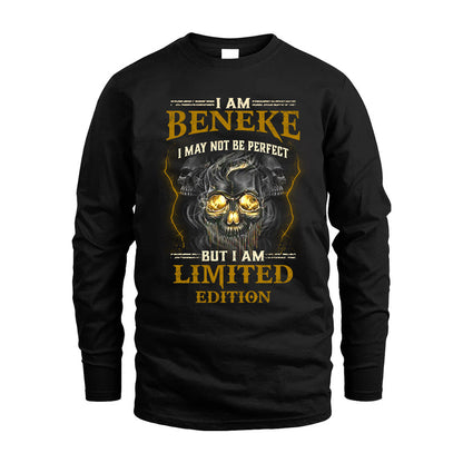 I Am Beneke, I May Not Be Perfect, But I Am Limited Edition – Personalized Skull T-Shirt