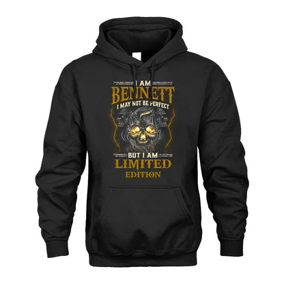 I Am Bennett, I May Not Be Perfect, But I Am Limited Edition – Personalized Skull T-Shirt