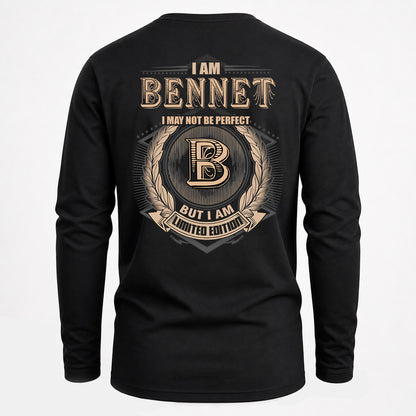 BENNET 2K-101–Personalized Name Quote Apparel “I Am NAME May Not Be Perfect But I Am Limited Edition”