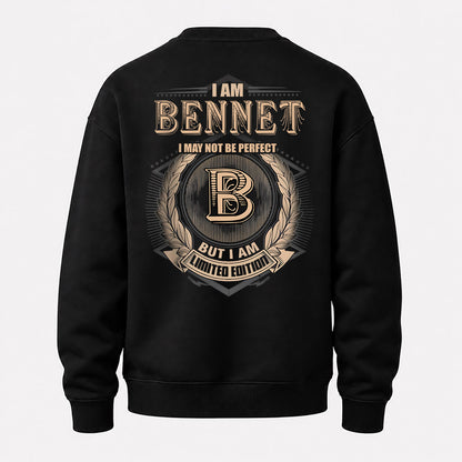 BENNET 2K-101–Personalized Name Quote Apparel “I Am NAME May Not Be Perfect But I Am Limited Edition”