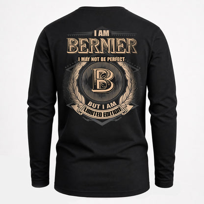 BERNIER 2K-101–Personalized Name Quote Apparel “I Am NAME May Not Be Perfect But I Am Limited Edition”