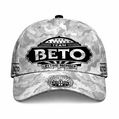 BETO TC01 HH79 Team Your Name Hat, Personalized Camo Baseball Cap, Custom Family Gift, Gift for Him Her