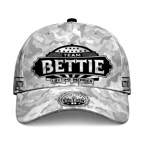 BETTIE TC01 HH79 Team Your Name Hat, Personalized Camo Baseball Cap, Custom Family Gift, Gift for Him Her