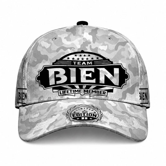 BIEN TC01 HH79 Team Your Name Hat, Personalized Camo Baseball Cap, Custom Family Gift, Gift for Him Her