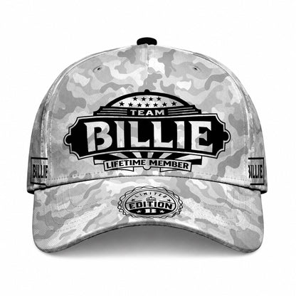BILLIE TC01 HH79 Team Your Name Hat, Personalized Camo Baseball Cap, Custom Family Gift, Gift for Him Her