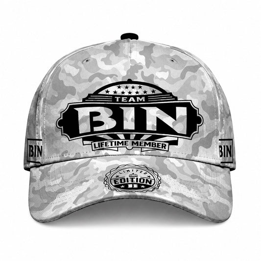 BIN TC01 HH79 Team Your Name Hat, Personalized Camo Baseball Cap, Custom Family Gift, Gift for Him Her