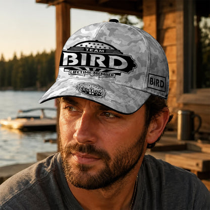 BIRD TC01 HH79 Team Your Name Hat, Personalized Camo Baseball Cap, Custom Family Gift, Gift for Him Her