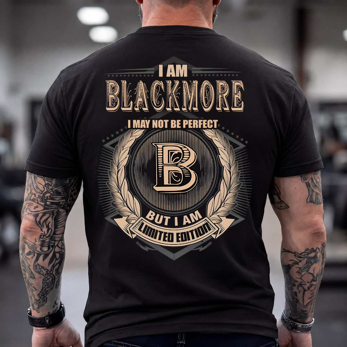 BLACKMORE 2K-101–Personalized Name Quote Apparel “I Am NAME May Not Be Perfect But I Am Limited Edition”