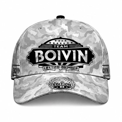 BOIVIN TC01 HH79 Team Your Name Hat, Personalized Camo Baseball Cap, Custom Family Gift, Gift for Him Her