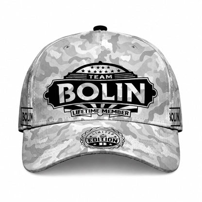 BOLIN TC01 HH79 Team Your Name Hat, Personalized Camo Baseball Cap, Custom Family Gift, Gift for Him Her