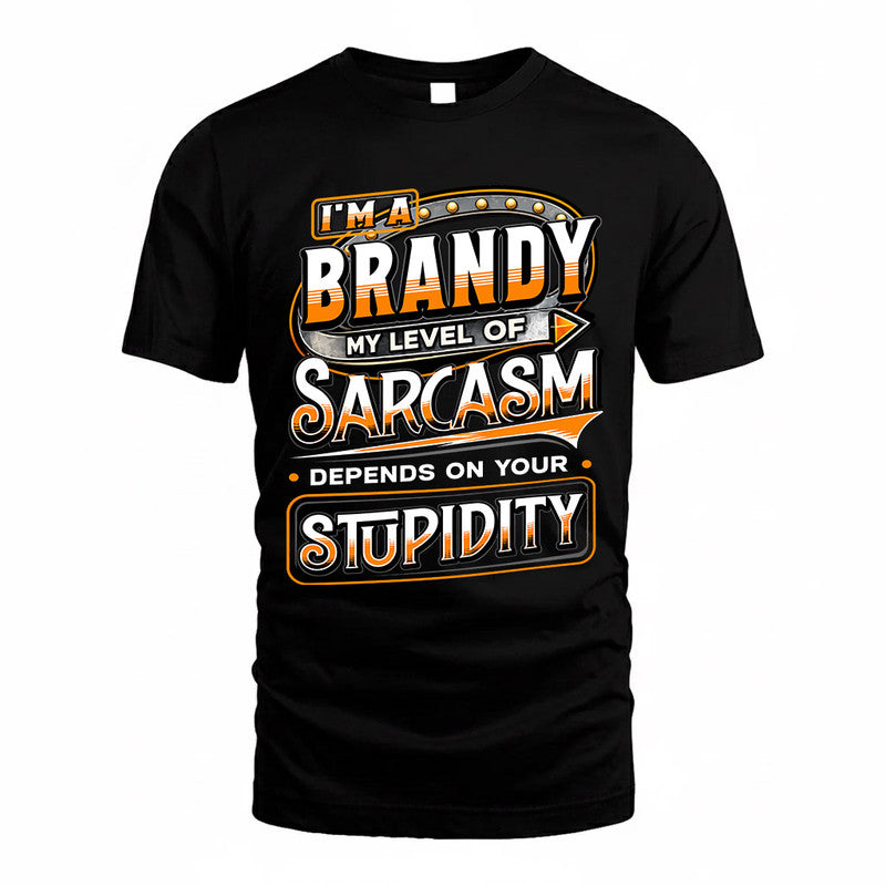 BRANDY TT88-K6-229 – Personalized Funny Sarcasm Apparel "My Level Of Sarcasm Depends On Your Stupidity"