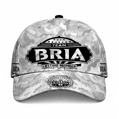 BRIA TC01 HH79 Team Your Name Hat, Personalized Camo Baseball Cap, Custom Family Gift, Gift for Him Her