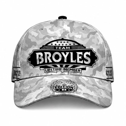 BROYLES TC01 HH79 Team Your Name Hat, Personalized Camo Baseball Cap, Custom Family Gift, Gift for Him Her