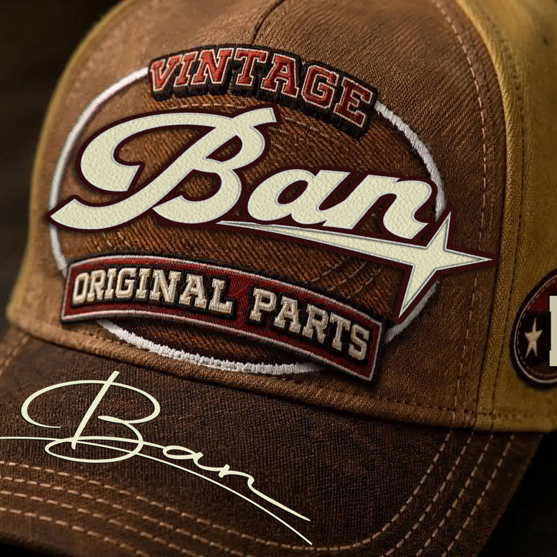 BAN TC02 HH79  Personalized Name Baseball Cap, Vintage Retro Hat, Custom Gift for Him & Her