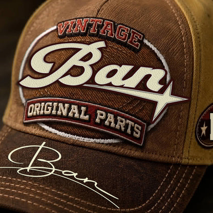 BAN TC02 HH79  Personalized Name Baseball Cap, Vintage Retro Hat, Custom Gift for Him & Her