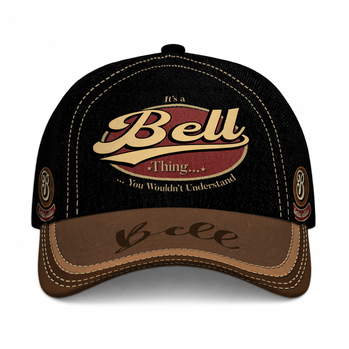 BELL  TC06 HH79 Personalized Distressed Baseball Cap, Custom Retro Trucker Hat, Statement Dad Cap