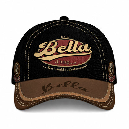 BELLA  TC06 HH79 Personalized Distressed Baseball Cap, Custom Retro Trucker Hat, Statement Dad Cap