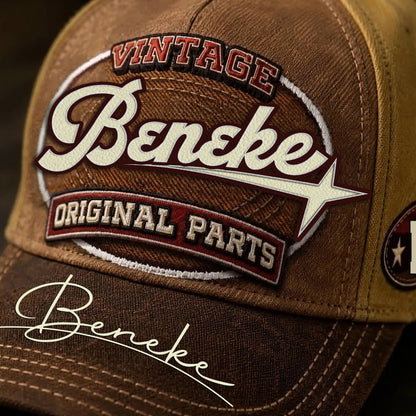 BENEKE TC02 HH79  Personalized Name Baseball Cap, Vintage Retro Hat, Custom Gift for Him & Her