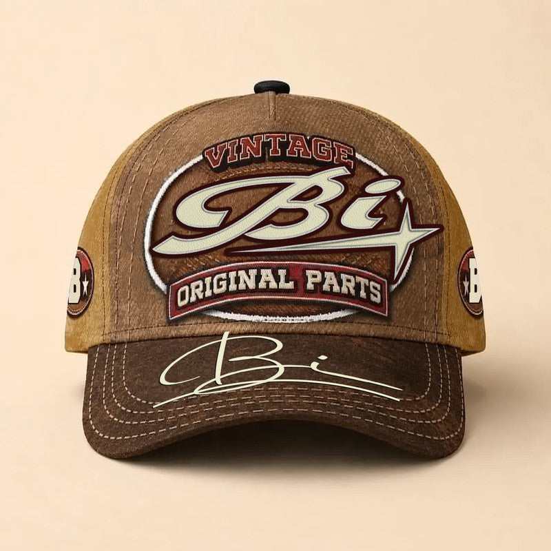 BI TC02 HH79  Personalized Name Baseball Cap, Vintage Retro Hat, Custom Gift for Him & Her