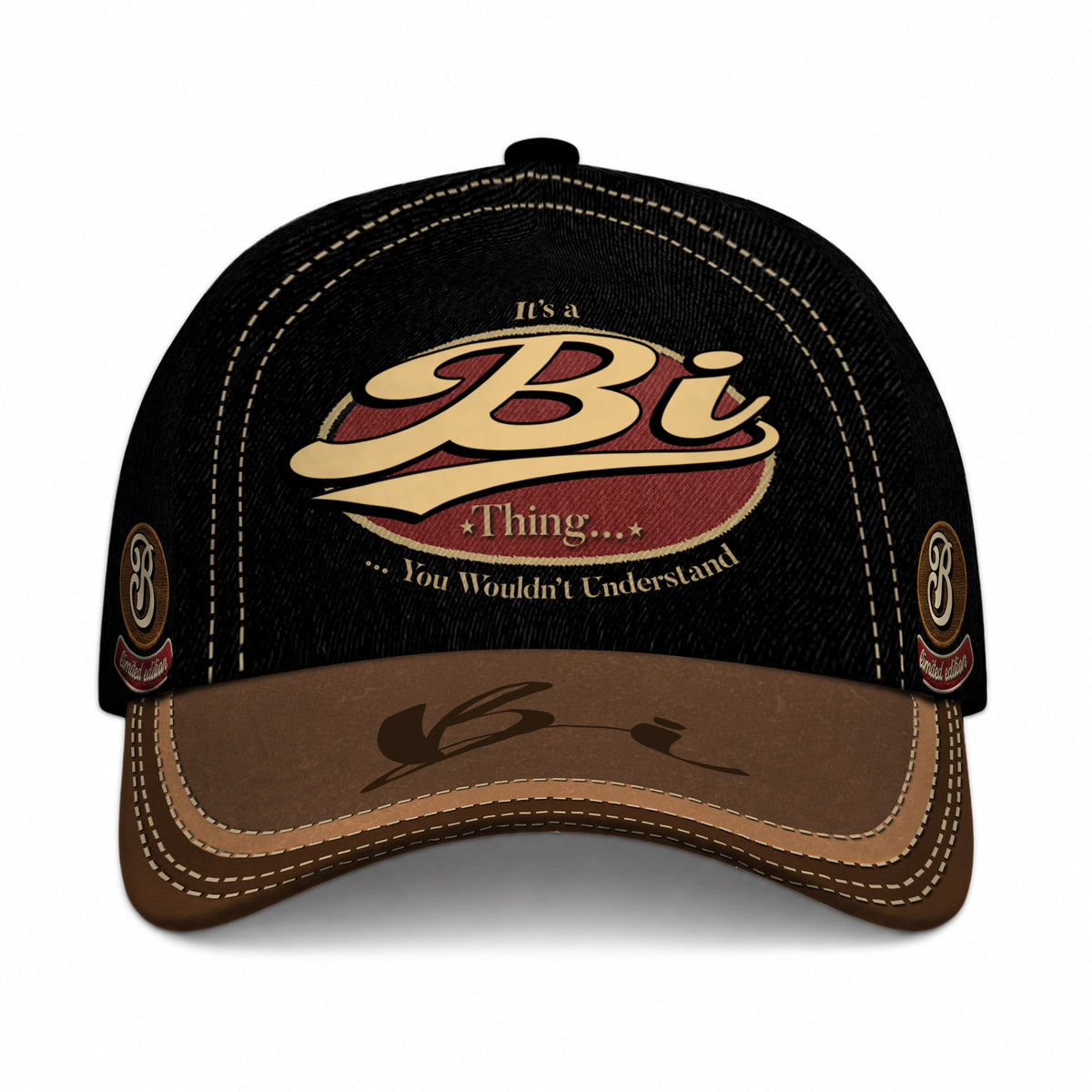 BI  TC06 HH79 Personalized Distressed Baseball Cap, Custom Retro Trucker Hat, Statement Dad Cap